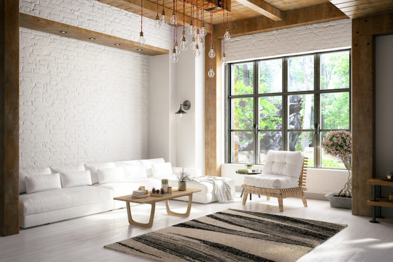Loft room with cozy design indoor air quality, ac maintenance